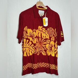 NWT Tommy Bahama Hawaiian Shirt Men Trim Fit Collegiate Series - USC - medium